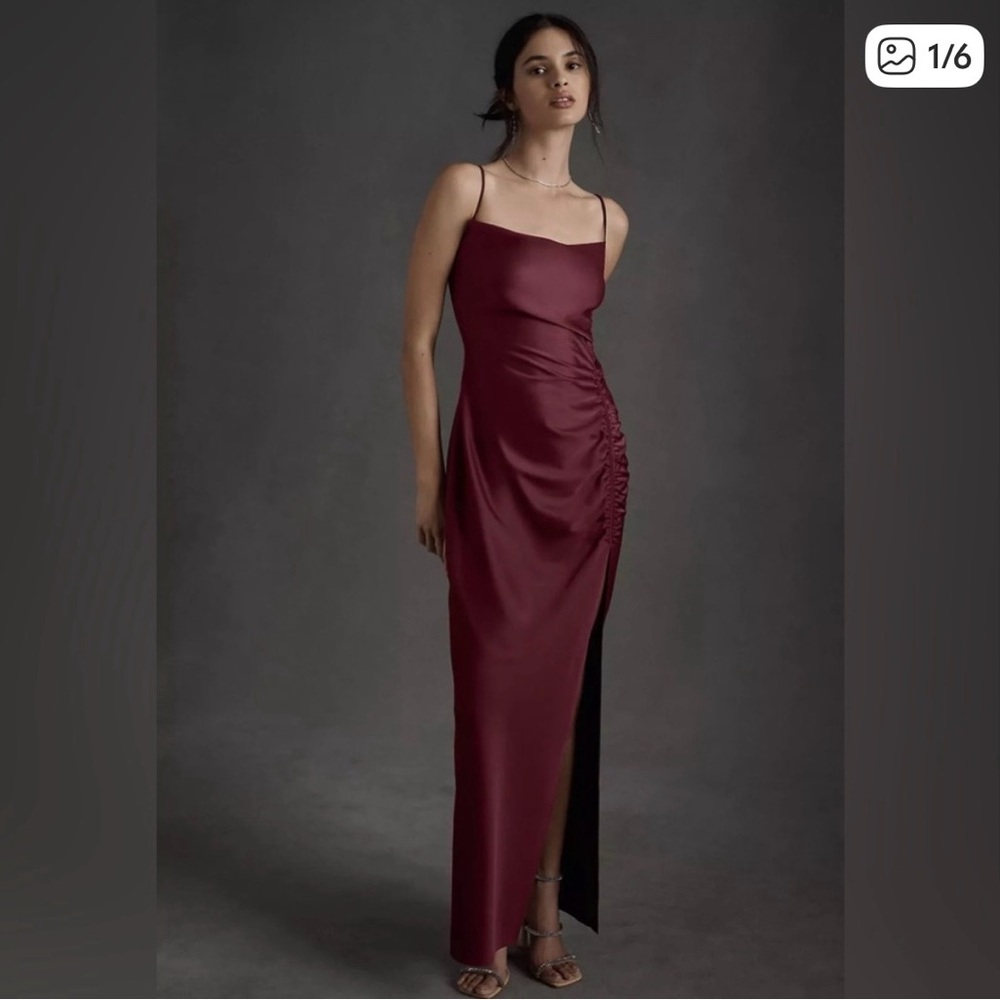 Anthropologie BHLDN Jennings Satin Charmeuse Dress